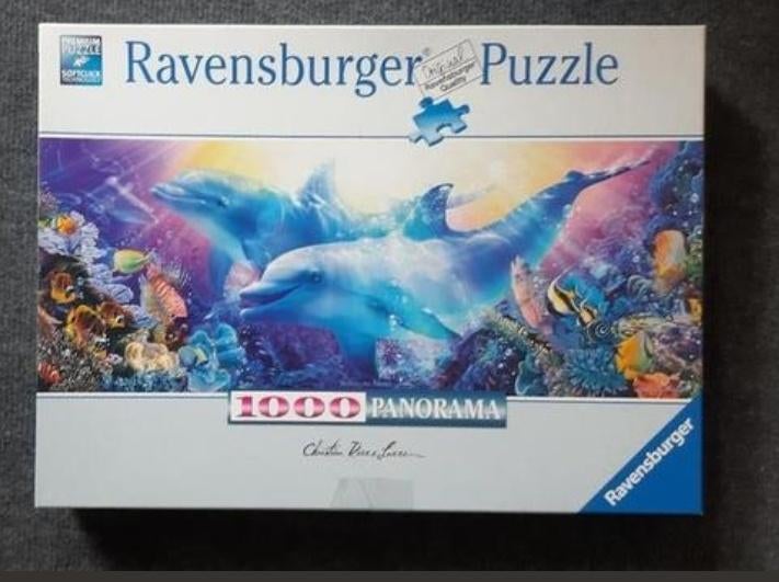 1000 puzzel dolfijn, Ophalen of Verzenden, 500 t/m 1500 stukjes, Gebruikt, Legpuzzel