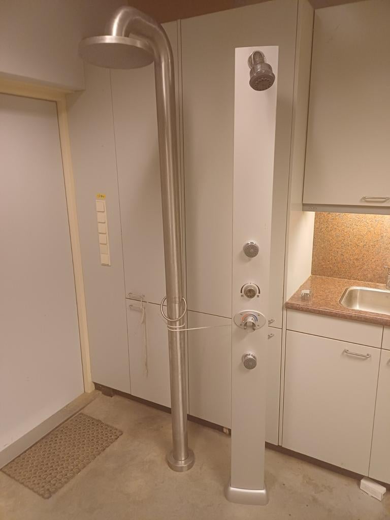 Buitendouche rvs regendouche, Ophalen, Metaal, Wandkapstok, Minder dan 100 cm