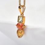 18K Geelgouden Ketting met Natuurlijke Saffier Hanger, Nieuw, Ophalen of Verzenden, Met edelsteen, Goud