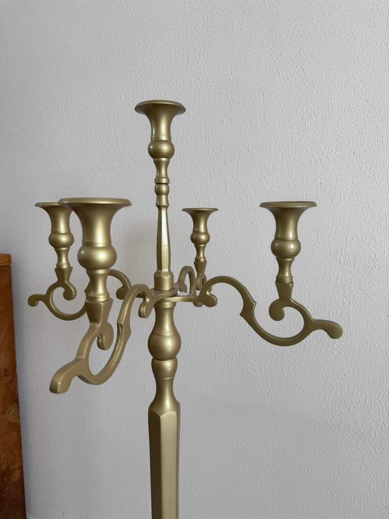 Kandelaar mat goud tafelstuk bruiloft feest home decoratie, Antiek en Kunst, Antiek | Kandelaars, Ophalen of Verzenden, Koper of Brons