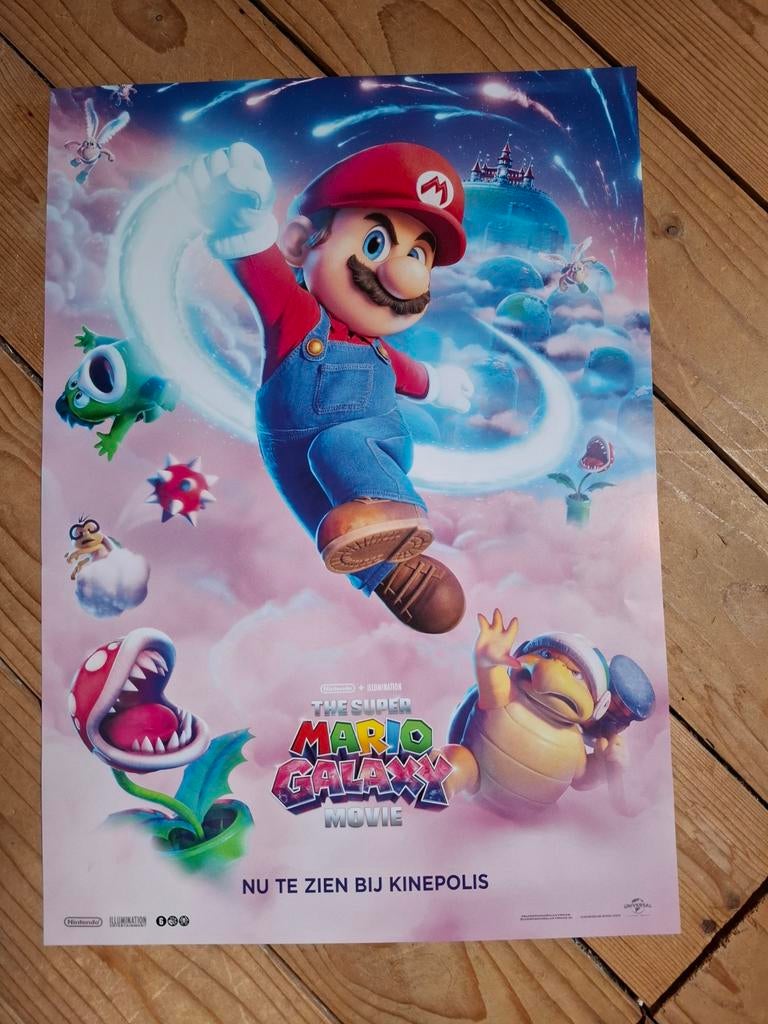 Super Mario Galaxy filmposter!, Ophalen, Rechthoekig Staand, Nieuw, A1 t/m A3