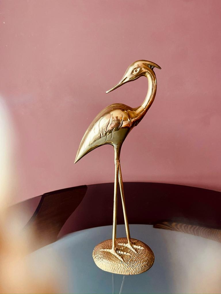 €34,95 MID CENTURY MESSING KRAANVOGEL, Ophalen of Verzenden