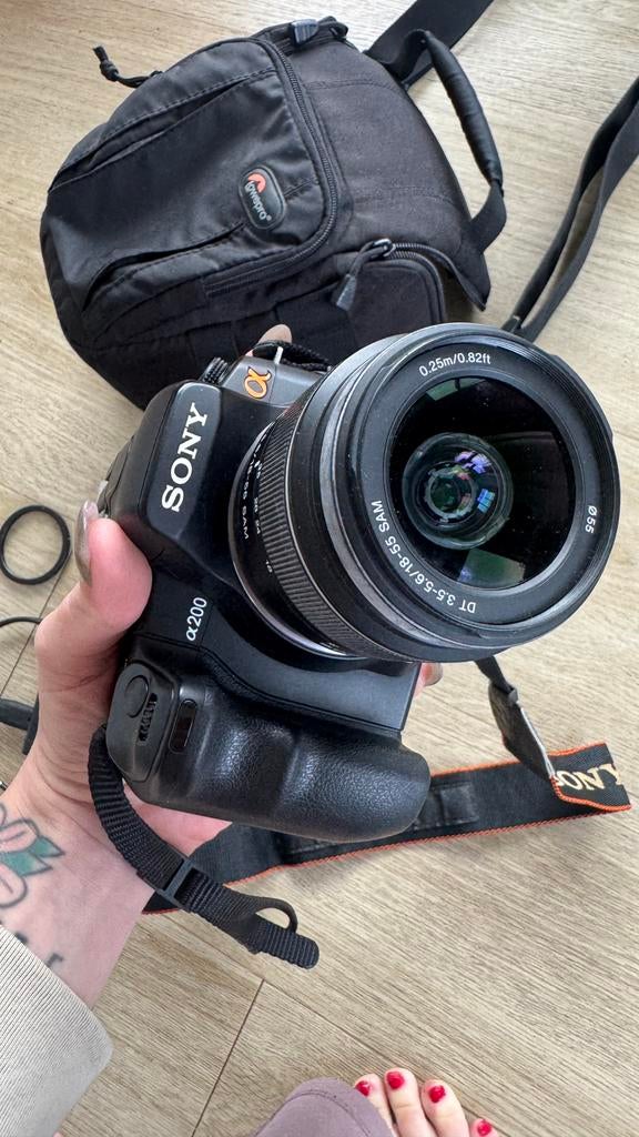 Sony Alpha DSLR-A200 spiegelreflexcamera set + Lowepro tas, Gebruikt, Spiegelreflex, 10 Megapixel, Ophalen of Verzenden