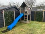 Houten speeltoestel met glijbaan en klimrek, Ophalen, Gebruikt, Glijbaan