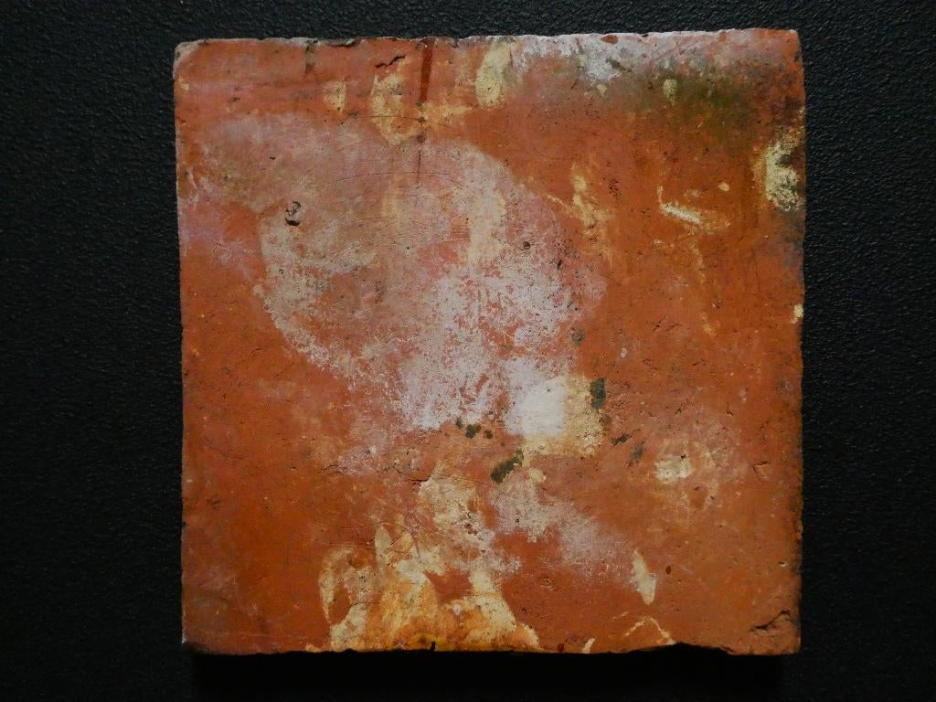 2 Antieke Vlaamse Leeuw haardtegels tegel slibversiering, Ophalen of Verzenden