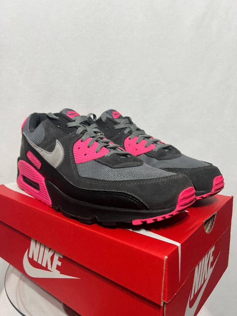 ALS NIEUW! Maat 48,5 - Nike Air Max 90 Wolf Grey Hyper Pink, Overige kleuren, Verzenden, Nike, Nike