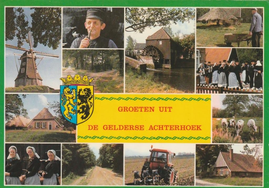 GELDERSE ACHTERHOEK  Molen Klederdracht Watermolen Groeten, Verzenden, 1980 tot heden, Gelopen, Gelderland
