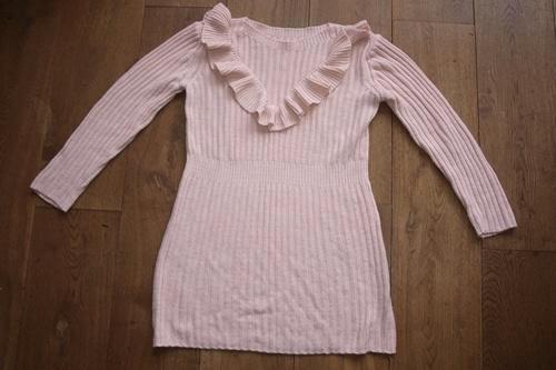 Roze Tuniek - Trui met Roezel (M), Kleding | Dames, Blouses en Tunieken, Gedragen, Maat 38/40 (M), Roze, Ophalen of Verzenden