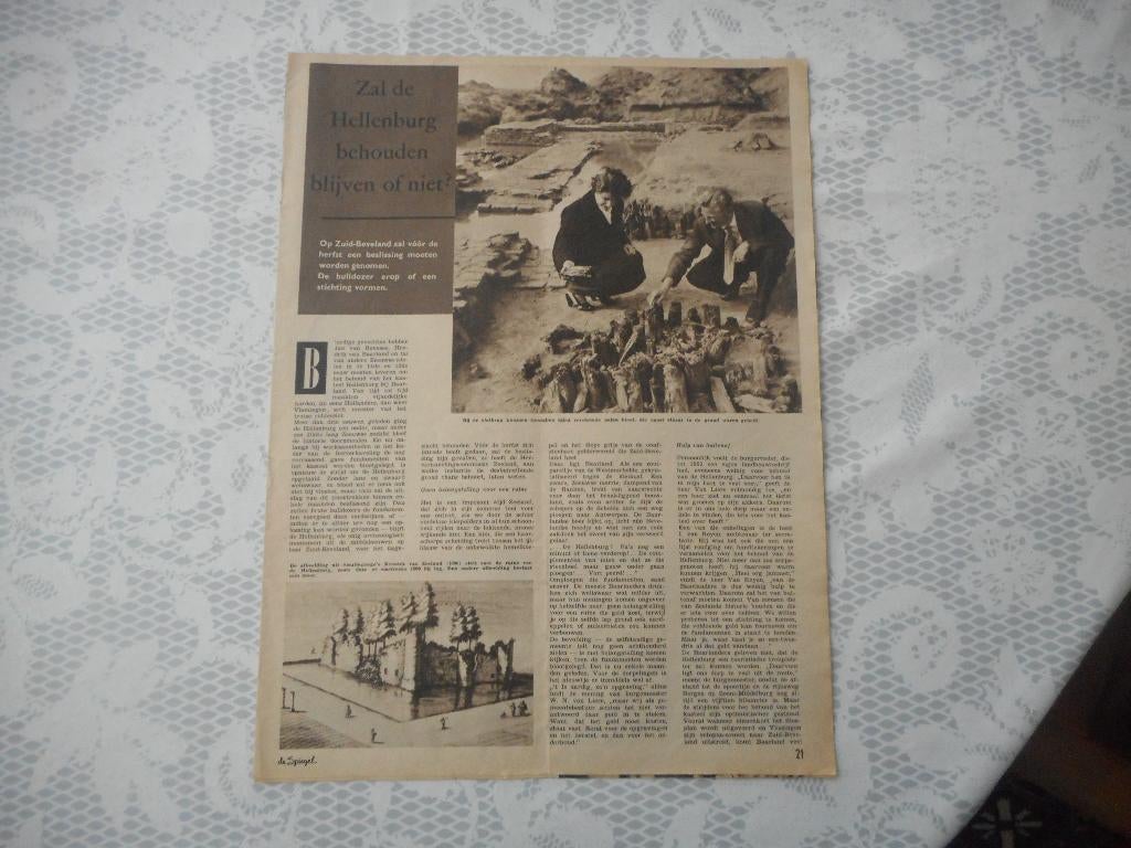 Baarland. Zuid-Beveland. De Hellenburg. 1958., Verzamelen, Ophalen of Verzenden, 1940 tot 1960, Nederland, Knipsel(s)