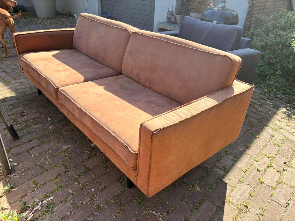 Bank cognac 2,5 zitter, Huis en Inrichting, Banken | Bankstellen, Ophalen, Zo goed als nieuw, 75 tot 100 cm