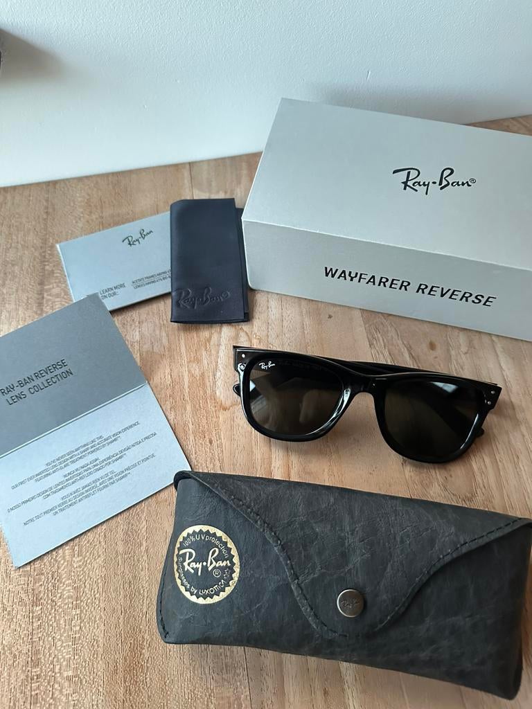 Rayban Wayfarer Reverse RB0502S 53mm zonnebril, Zonnebril, Zwart, Nieuw, Ophalen of Verzenden