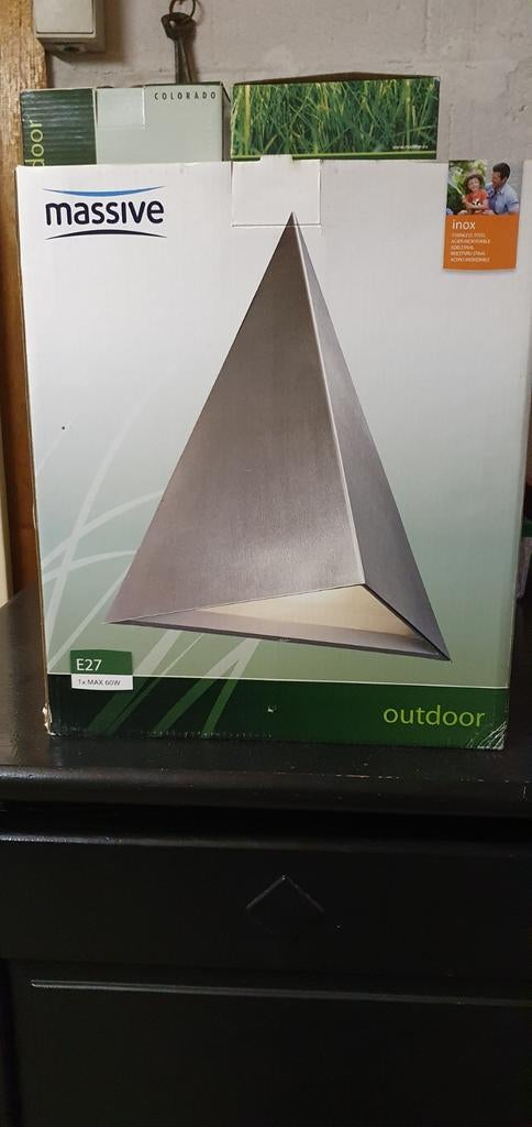 Massive Inox Buitenlamp E27 - Roestvrij Staal, Ophalen, Minder dan 50 watt, Wandlamp, Nieuw