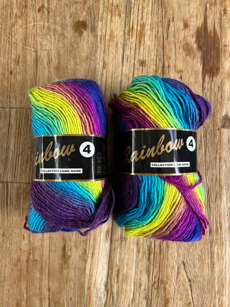 2 bollen Lammy Yarns Rainbow 4 regenboog garen wol, Hobby en Vrije tijd, Breien en Haken, Ophalen of Verzenden, Nieuw, Breien of Haken