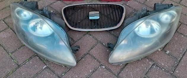 Origineel Seat Leon 1P koplampen links rechts & grill, Auto-onderdelen, Verlichting, Seat, Gebruikt, Ophalen of Verzenden