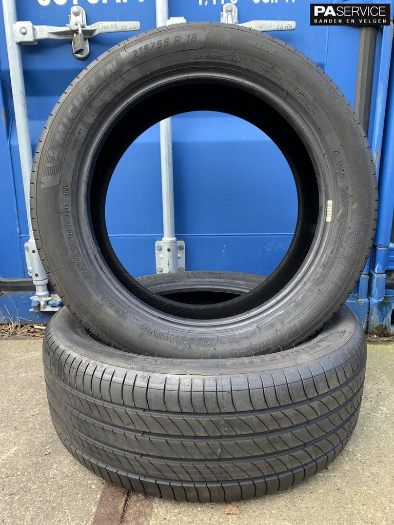 2x Michelin 215 55 18 zomerbanden met 6.4 mm, Gebruikt, Velg(en), -, -
