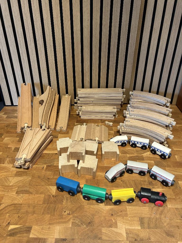 Houten Treinbaan en treinen Ikea, Ophalen of Verzenden, Gebruikt, Overige typen