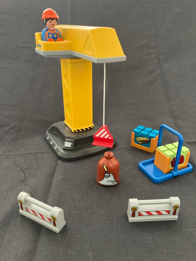 Playmobil 123 hijskraan bouwkraan, Kinderen en Baby's, Speelgoed | Playmobil, Ophalen of Verzenden, Zo goed als nieuw