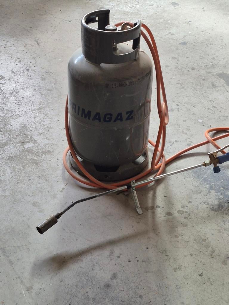 Dak brander met gasfles, Ophalen, Kunststof, Zwart, Zo goed als nieuw