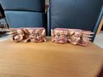 Twee vintage houten Chinese Foo Dog ornamenten, Ophalen