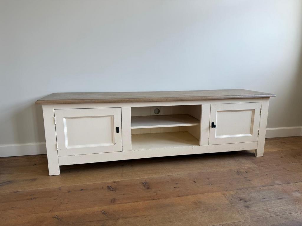 Tv kastje, gerookt eiken boven blad, Huis en Inrichting, Kasten | Televisiemeubels, Gebruikt, Minder dan 100 cm, 150 tot 200 cm