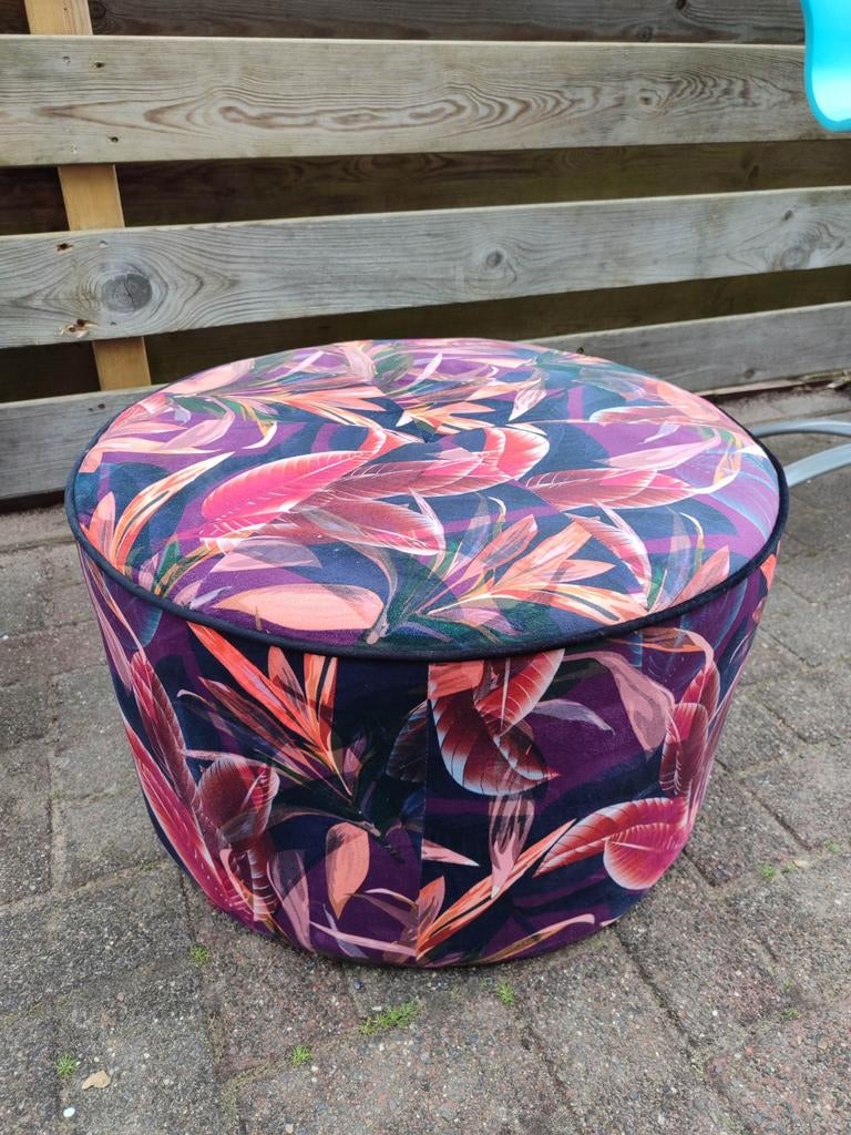 Poef stof, Huis en Inrichting, Ophalen of Verzenden, Rond, Stof, Minder dan 50 cm