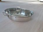 WMF Braadpan met glazen deksel ovaal, Ophalen of Verzenden, Zo goed als nieuw, Rvs, Keramische plaat