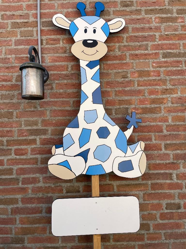 Geboortebord Giraf jongen geboorteborden huren huur, Ophalen, Zo goed als nieuw, Geboortebord