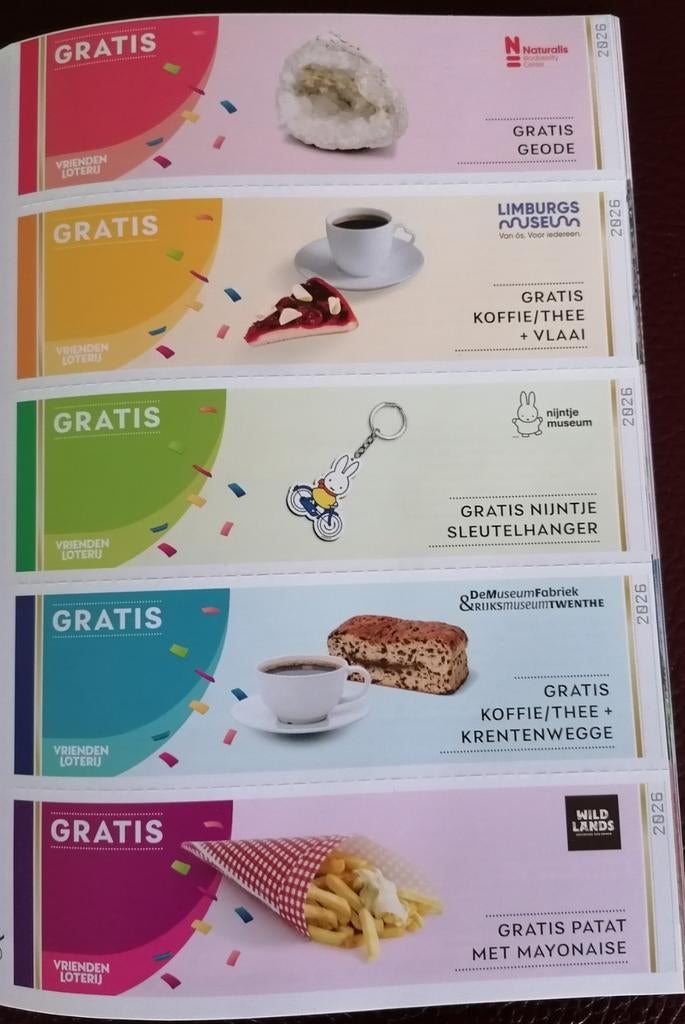 VOUCHERS VAN DE VRIENDENLOTERIJ 2026., Drie personen of meer, Overige soorten, Overige typen