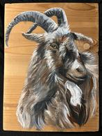Uniek Geitenschilderij op Hout, Antiek en Kunst, Kunst | Schilderijen | Klassiek, Ophalen of Verzenden