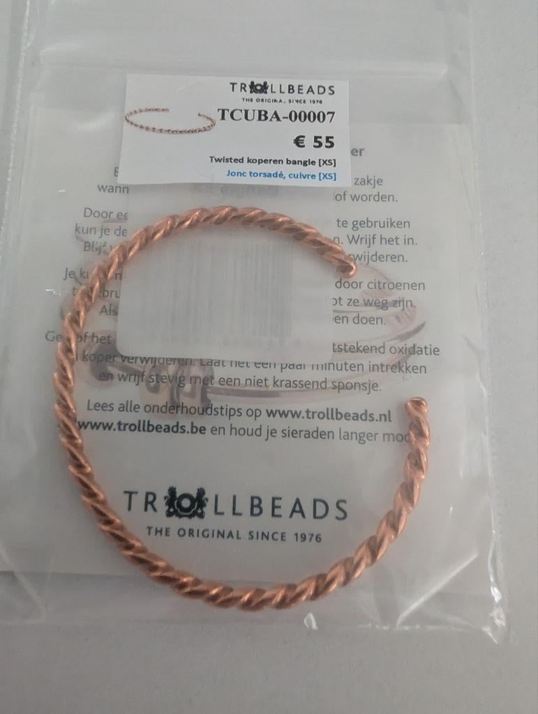 Trollbeads bangle XS, Ophalen of Verzenden, Nieuw, Zilver, Zilver