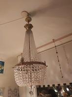 Grote antieke empire bronzen kristallen kroonluchter, Huis en Inrichting, Lampen | Kroonluchters, Ophalen of Verzenden, Zo goed als nieuw