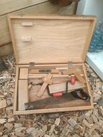 Vintage houten koffer met gereedschap, Antiek en Kunst, Ophalen of Verzenden