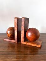 Vintage Bauhaus Art Deco Boekensteunen in Wortelnotenhout, Ophalen of Verzenden