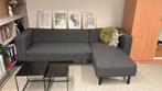 bank, grijs, stof, L-vorm, 2 delen, 2.34 meter breed, Ophalen, Hoekbank, 75 tot 100 cm, Zo goed als nieuw