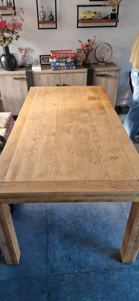 Robuuste eiken eettafel - Perfect voor gezellige diners, Huis en Inrichting, Tafels | Eettafels, Gebruikt, 100 tot 150 cm, 150 tot 200 cm