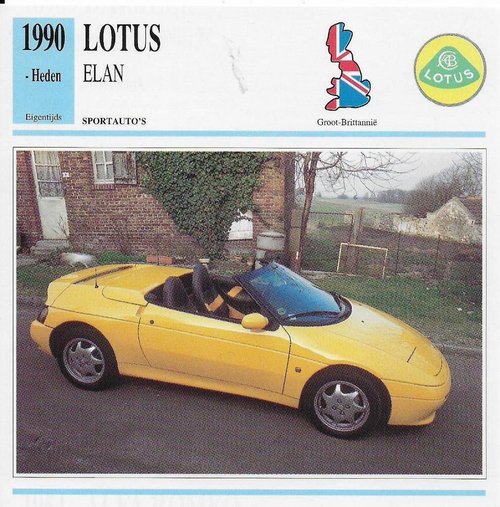 Ma923 autokaart lotus elan ( 1990 ), Ophalen of Verzenden, Zo goed als nieuw, Auto's