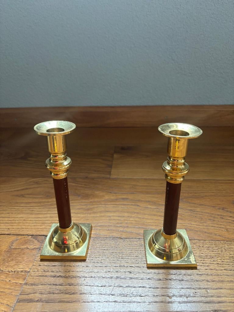 Kandelaars, Ophalen of Verzenden, Zo goed als nieuw, Brons of Koper, Minder dan 25 cm