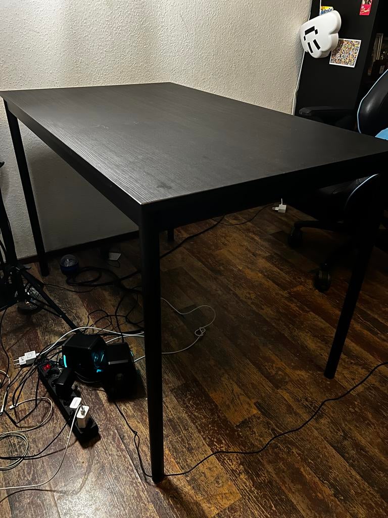 IKEA LINNMON/ADILS bureau zwart met alle onderdelen, Gebruikt, Spaanplaat of MDF, Ophalen of Verzenden, IKEA