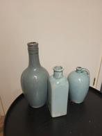 Vazen kruiken groen blauw, Blauw, Ophalen of Verzenden, Minder dan 50 cm, Glas