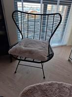 Polyrotan fauteuil zwart incl kussen, Ophalen, Zwart, Nieuw, Riet of Rotan