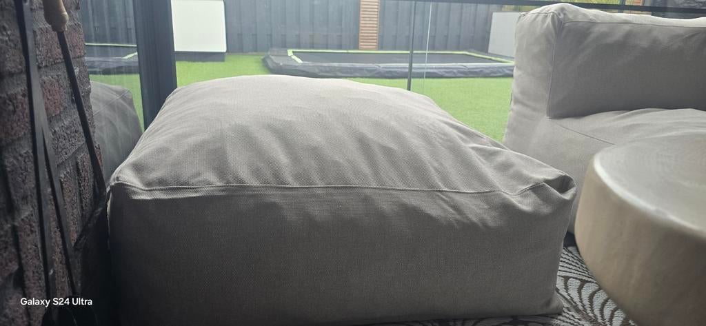 Oviala Poef Beige 30x80x80cm - Nieuw voor Binnen/Buiten, Ophalen, Vierkant, Nieuw, 75 tot 100 cm