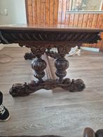 Antieke Victoriaanse Bibliotheek Tafel - Rijkelijk Gesneden, Ophalen