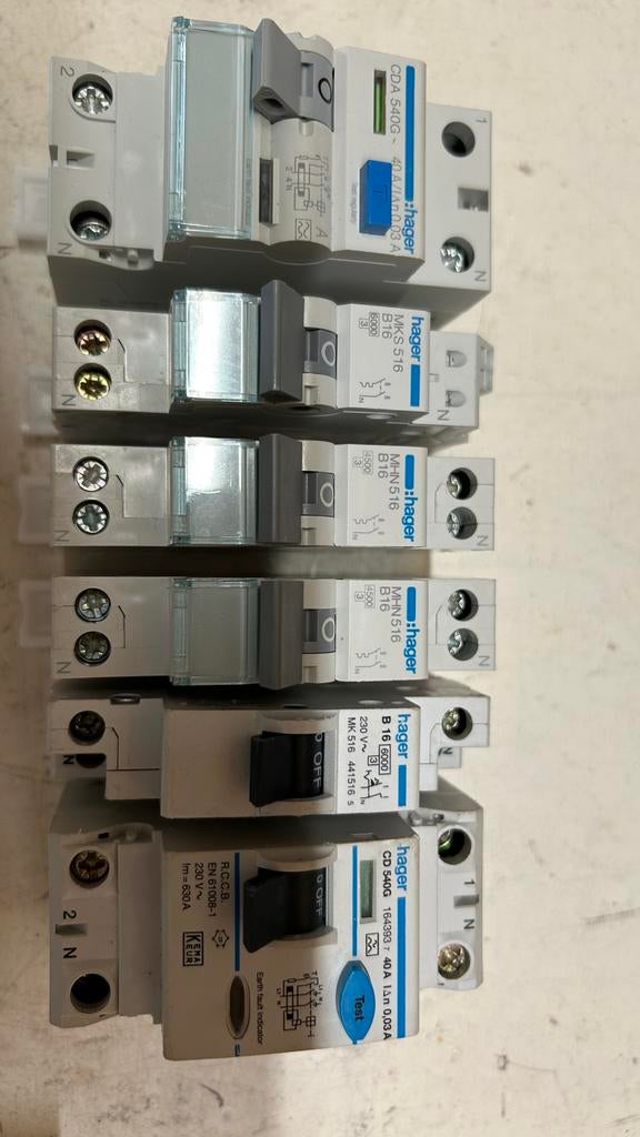 Hager automaten 6 stuks, Ophalen, Gebruikt