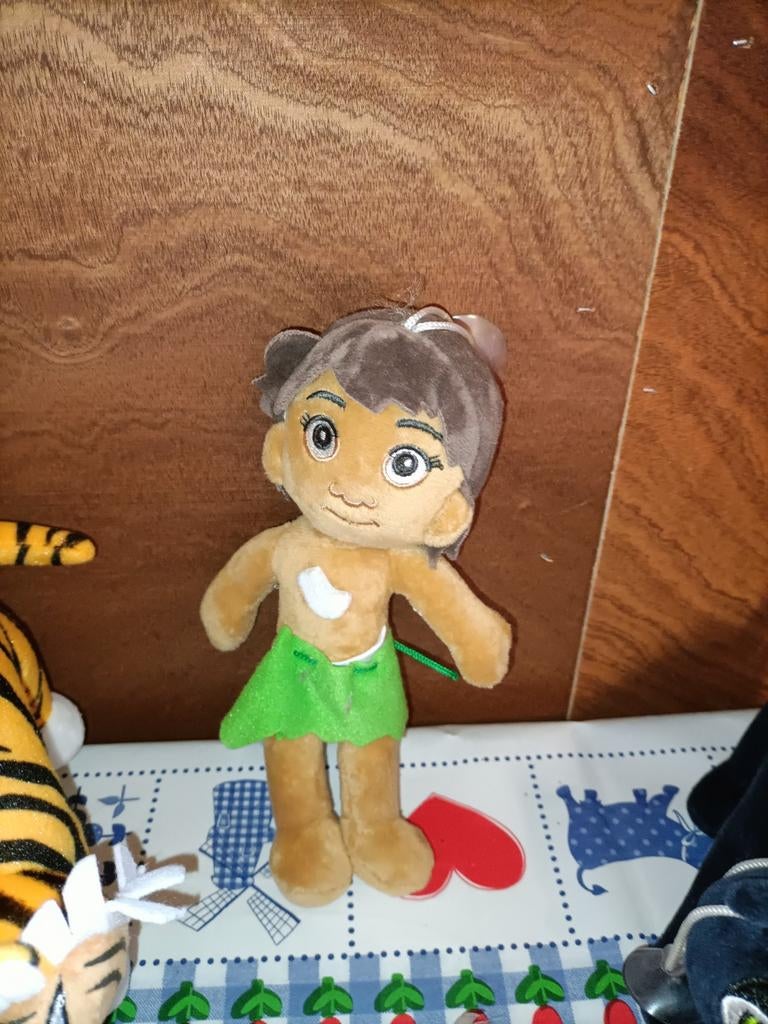 4 Jungle Book knuffels Mowgli, tijger slang panter, Ophalen of Verzenden, Zo goed als nieuw, Overige typen