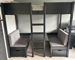 Zwarte hoogslaper incl. zithoek, om te bouwen tot extra bed, Huis en Inrichting, Slaapkamer | Stapelbedden en Hoogslapers, Ophalen