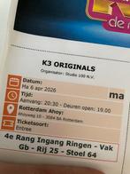 K3 ma 6 april 20.30 uur 2 kaarten 4e rang (naast elkaar), Twee personen, April, Overige typen