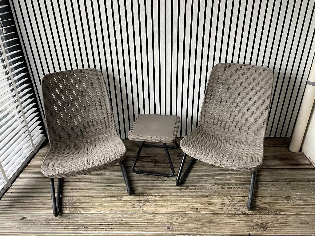 Keter Rio loungeset, Tuin en Terras, Kunststof, Gebruikt, Bijzettafel, Loungeset