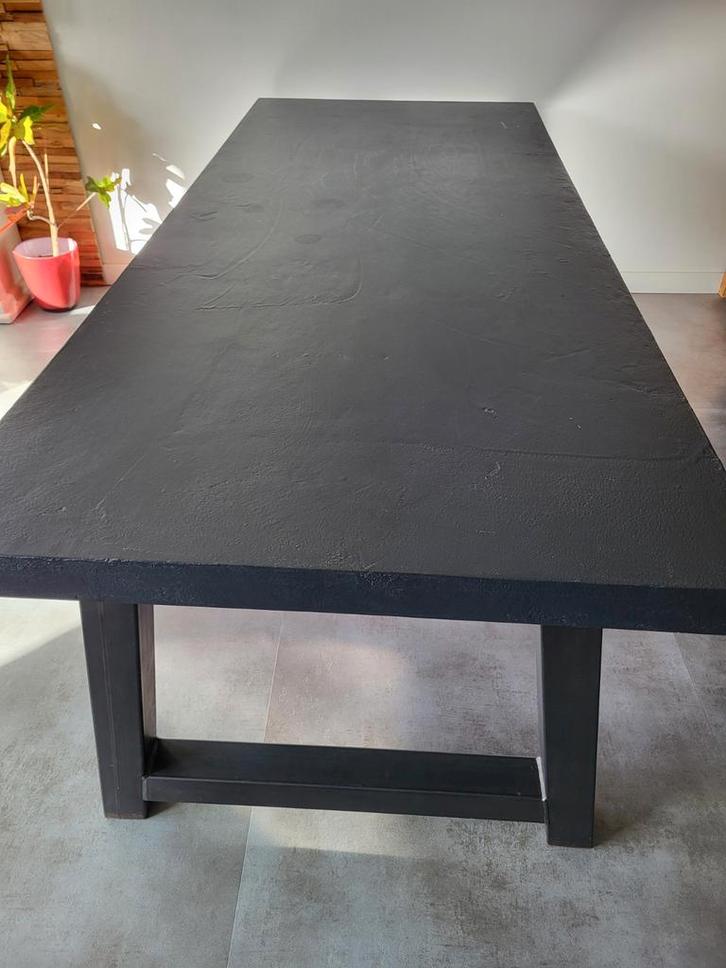 Lange eettafel in betonlook (240x100x76)., Huis en Inrichting, Tafels | Eettafels, 50 tot 100 cm, 200 cm of meer, Rechthoekig
