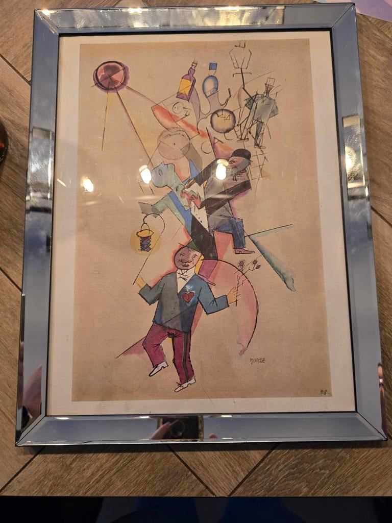 Litho George Grosz - Vergeleken, maar goede staat, Dagelijks leven, Lithografie, 1900 - 1949, Ingelijst