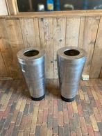 2 Grote Aluminium Vazen - 78 cm hoog, 35 cm rond, Huis en Inrichting, Woonaccessoires | Vazen, Ophalen, Overige materialen, Gebruikt